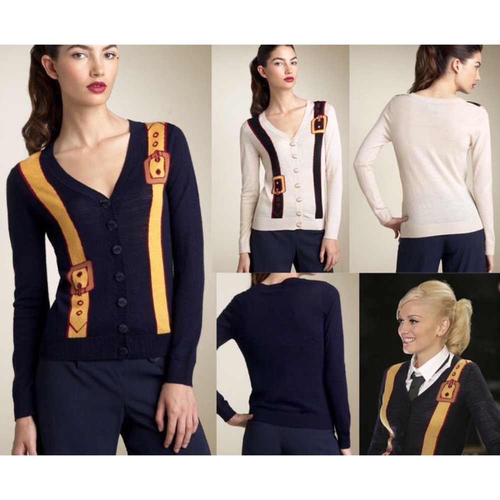 LAMB BELT INTARSIA CARDIGAN